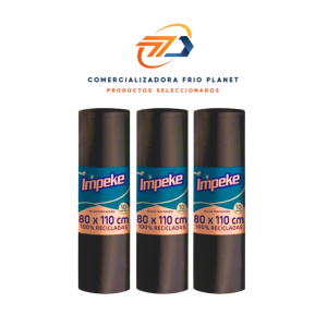 1 Rollo bolsa de basura negra Impeke 80 x 110