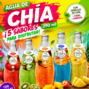Agua de chía 290 ml sabores.